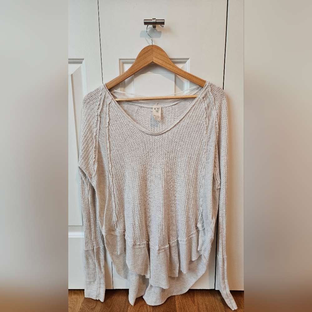 We The Free, XS Oatmeal Gray, Knit Top